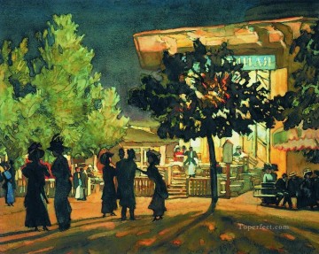 La noche del bulevar Tverskoy Konstantin Yuon Pinturas al óleo